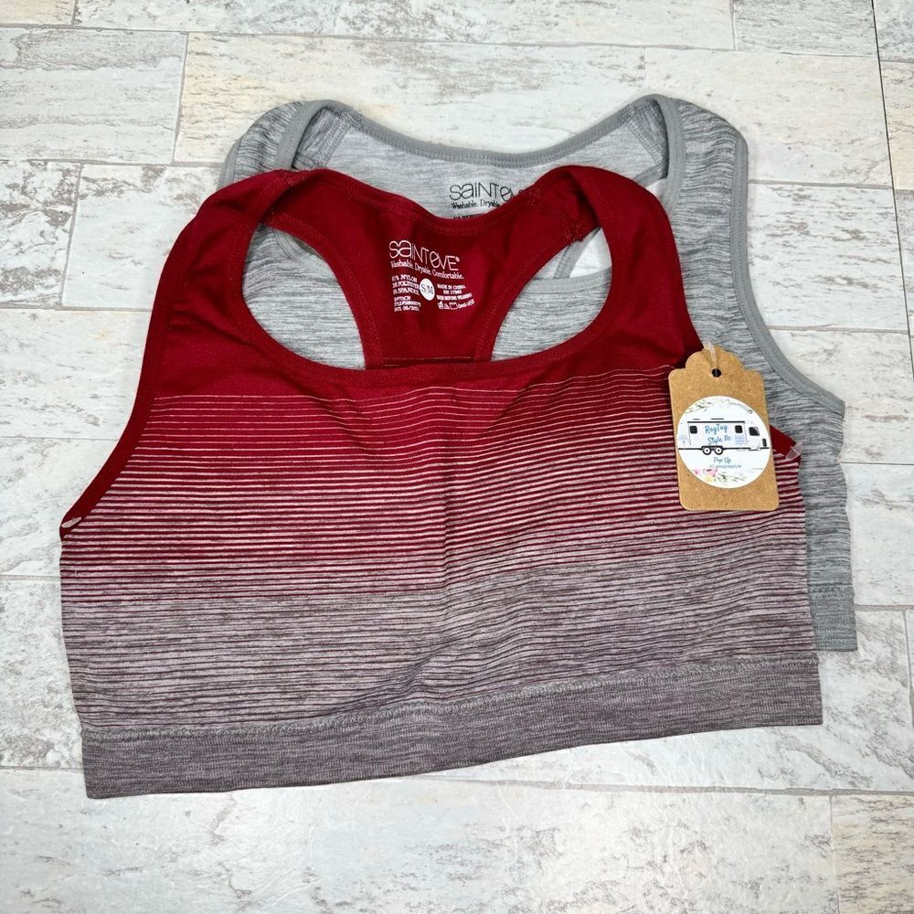 Saint Eve 2 Pack Racerback Padded Sports Bras Size Small / Medium